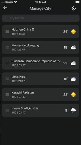 实时天气预报iOS 截图3